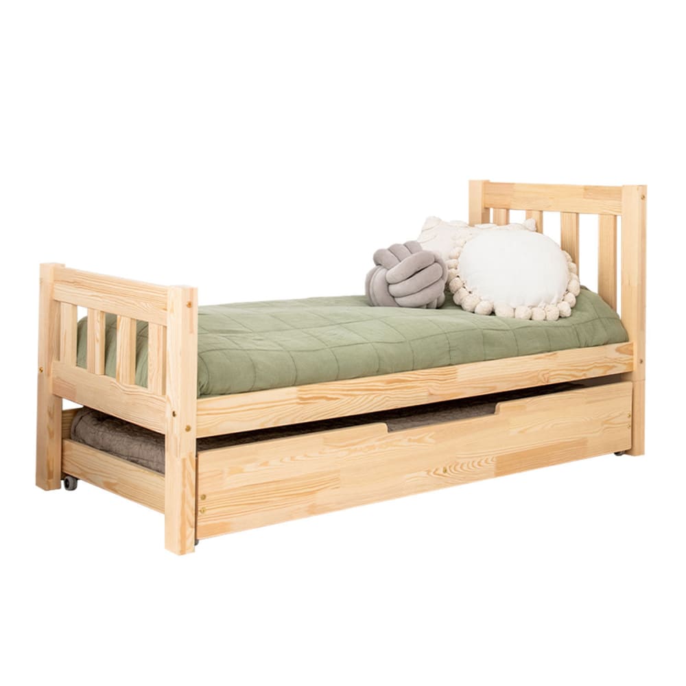 Lit 90x190 sommier et tiroir inclus bois marron Lit 90x190 sommier et tiroir inclus bois marron
