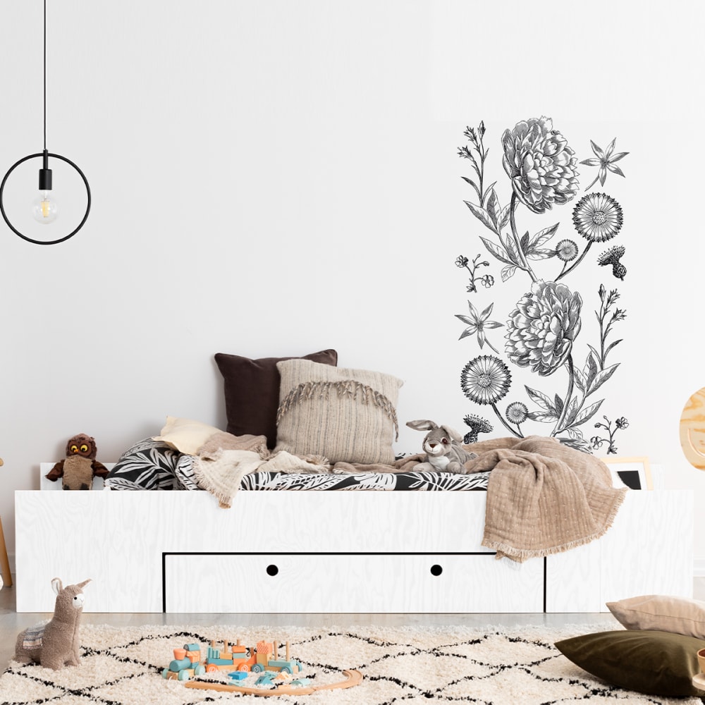 Petits meubles Lit 90x200 sommier et tiroir inclus bois blanc Blanc Bois - 203x40x93cm