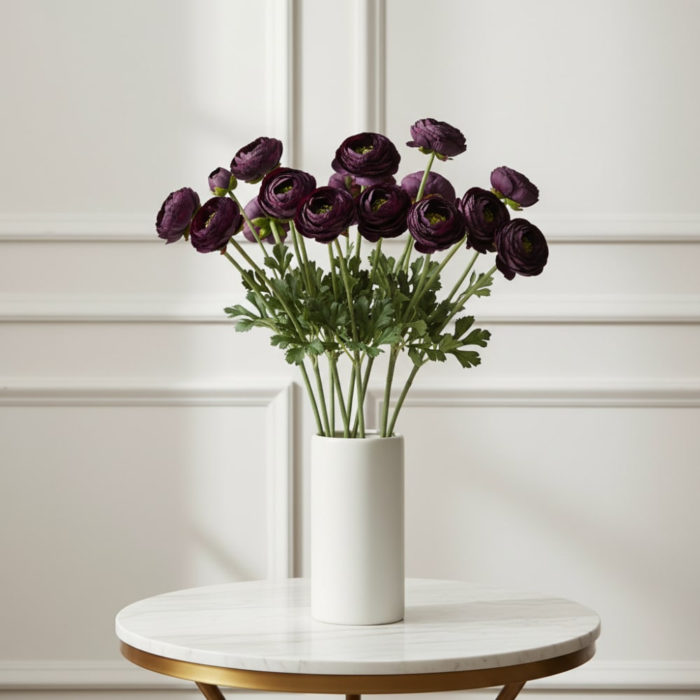 Ranunkelnstängel mit Kunstknospe H56, Schwarz - Maisons Du Monde
