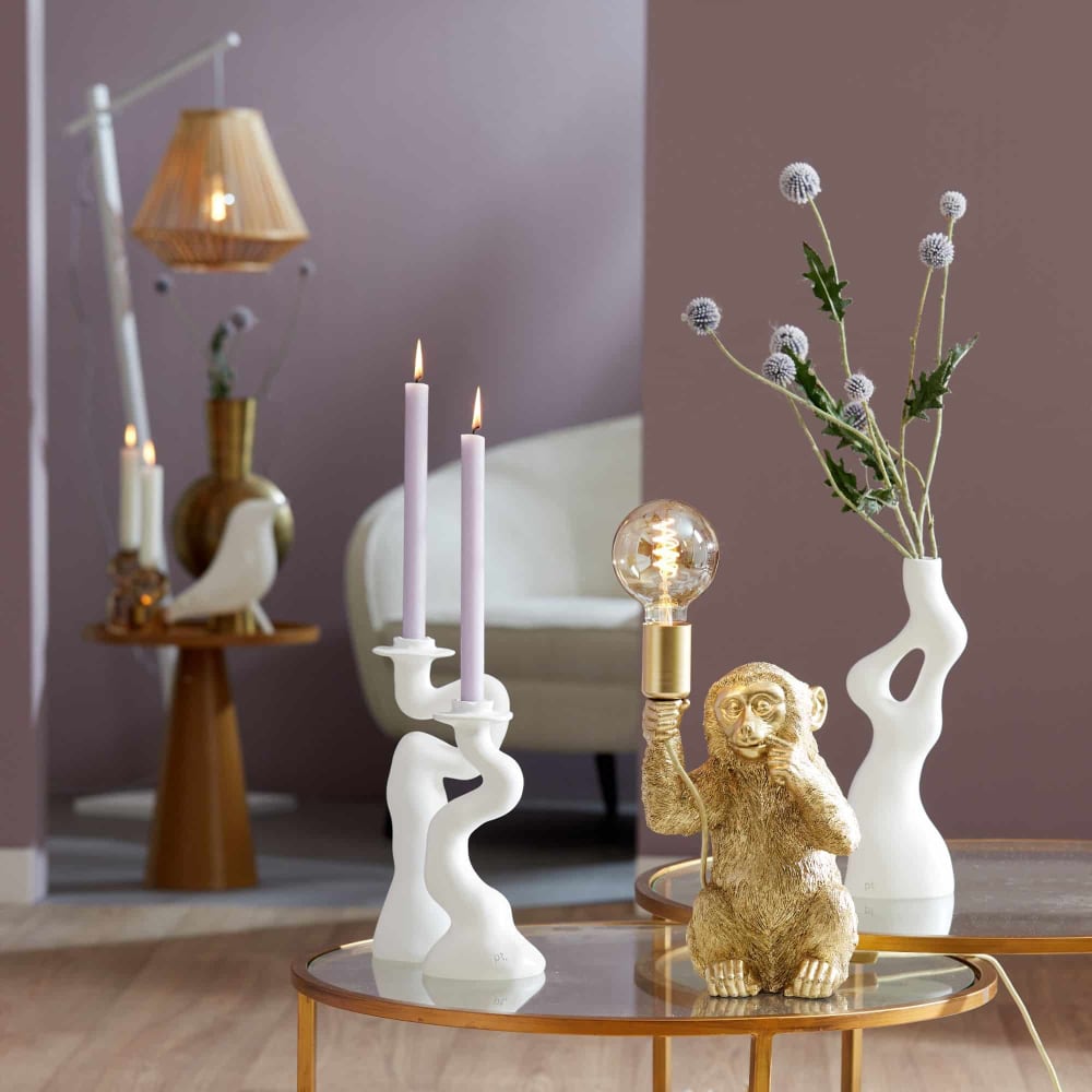 Tischleuchte aus Plastik, gold, 20x19,5x34 cm - Maisons Du Monde