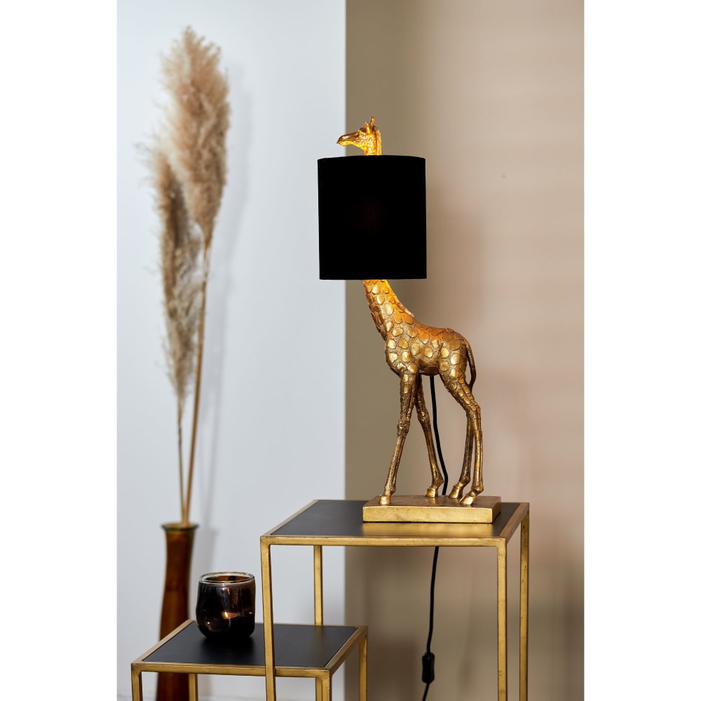 Tischleuchte aus Plastik, gold, 26x16x61 cm - Maisons Du Monde
