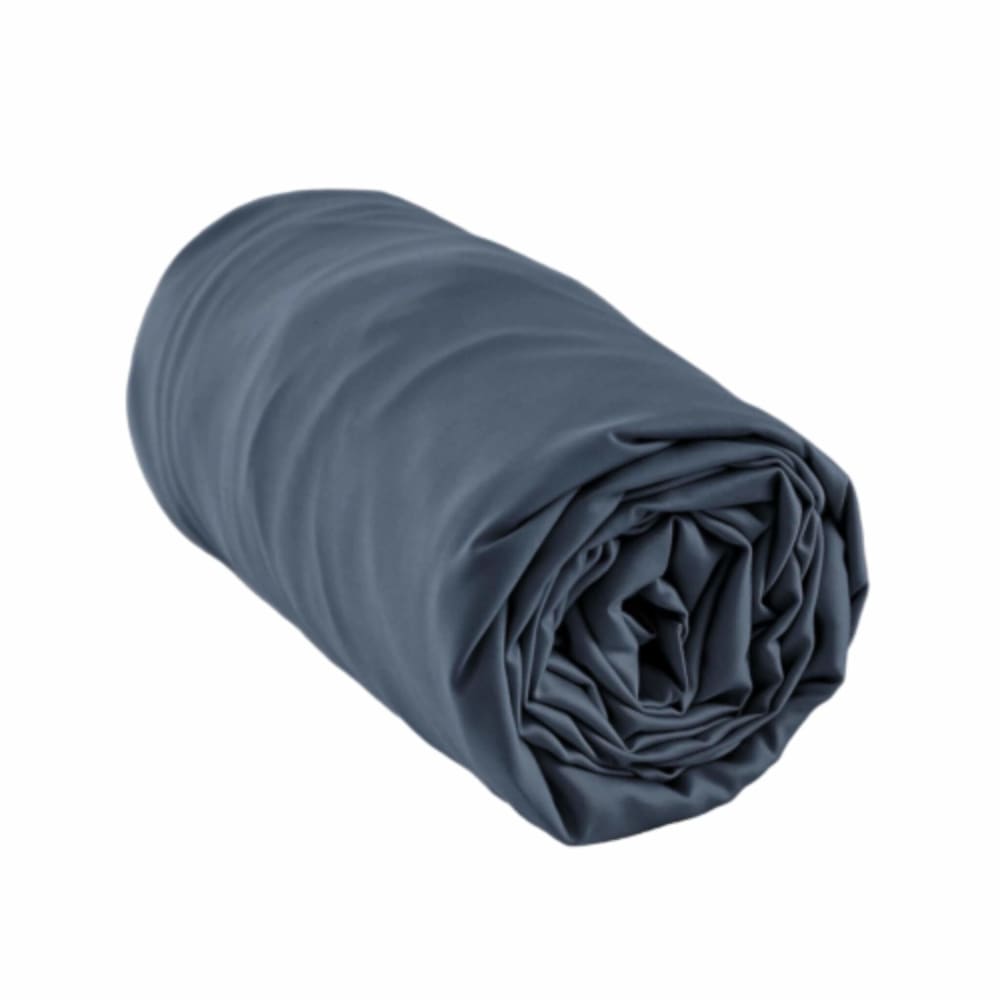 Drap housse en bambou uni bleu marine 140x190 cm
