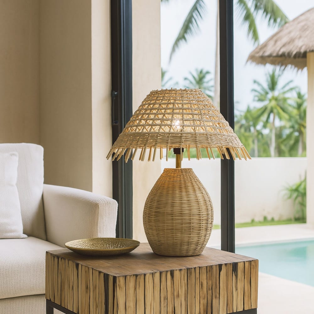 Lampe à poser en rotin h44cm — vue 4