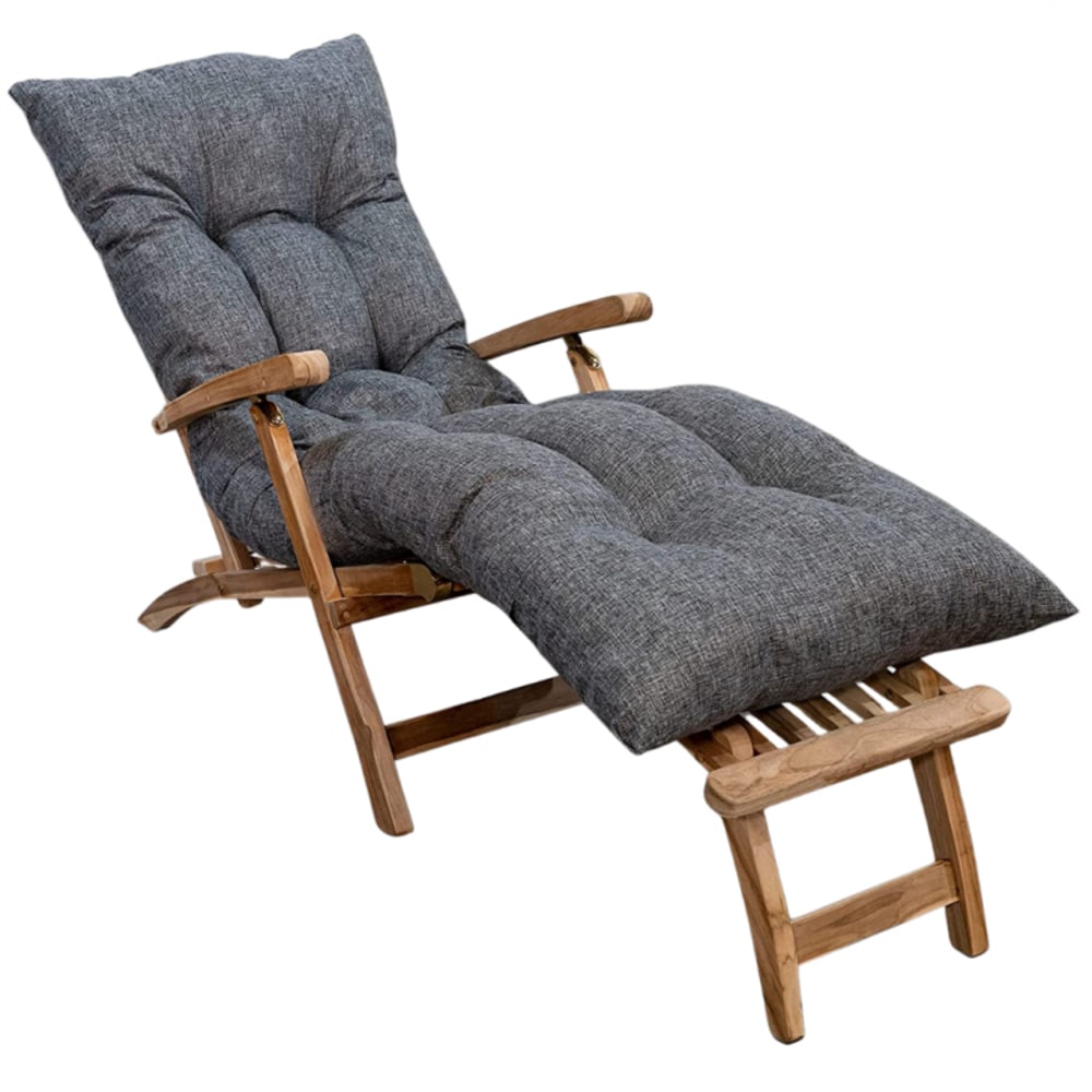 Coussin bain de soleil gris 195 x 65 x 15 cm