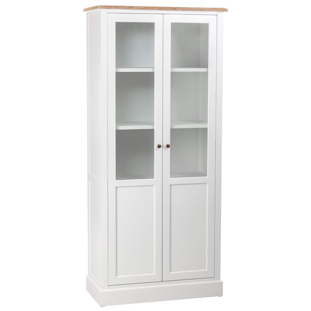Vitrina de madera de 2 puertas blanco