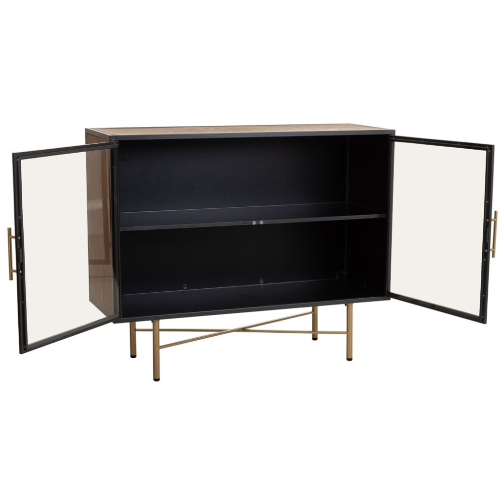 Buffet en bois et métal noir 100x35x80h