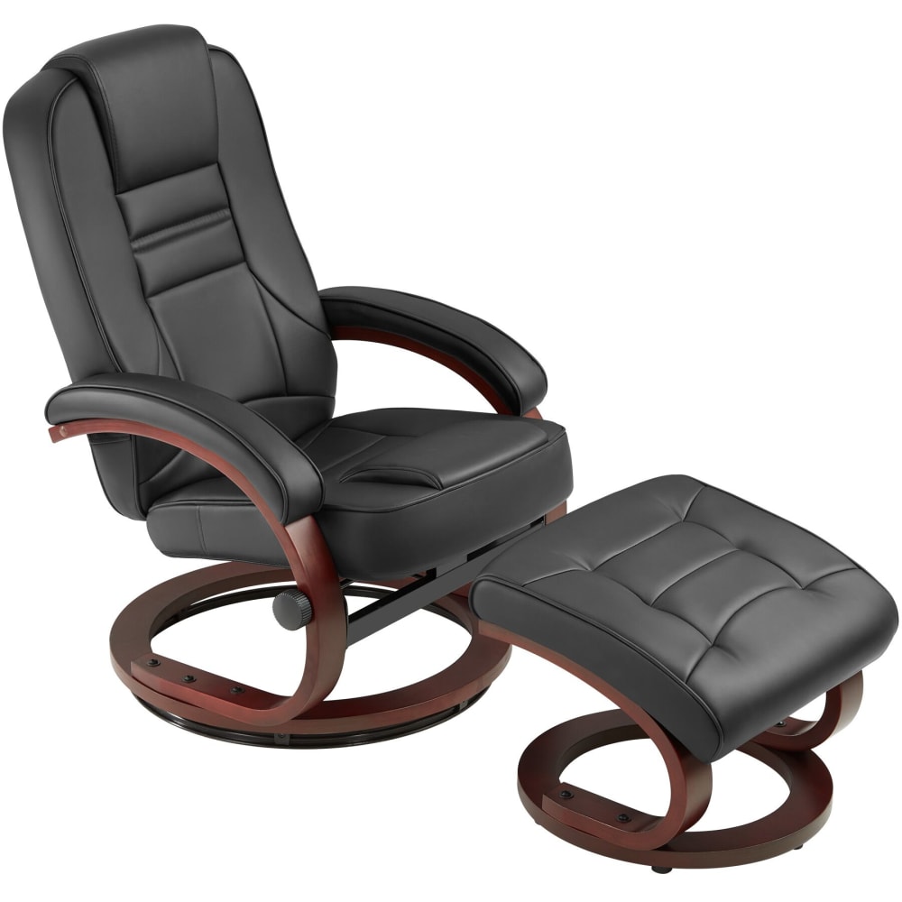 Fauteuil relax pied rond avec Repose-pieds noir