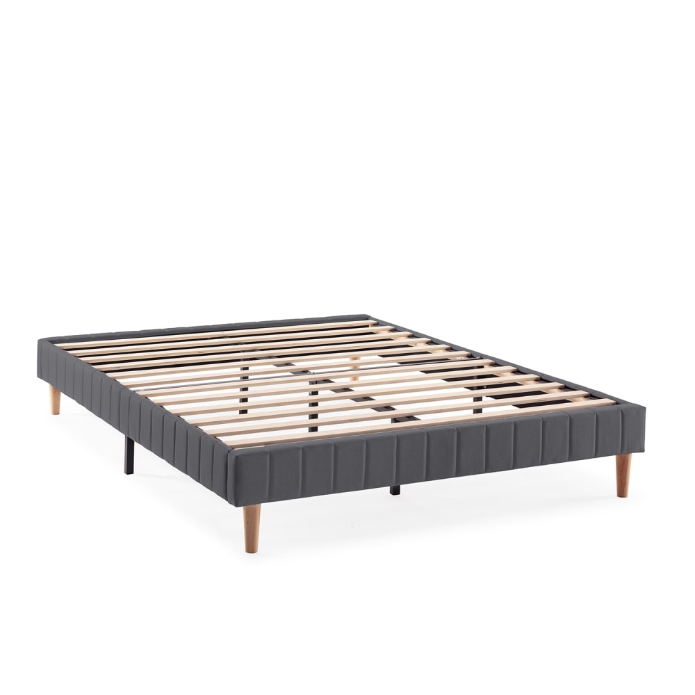 HOMN Polsterbett 160x200 cm, Dunkelgrau style modern - Pes - Polyester