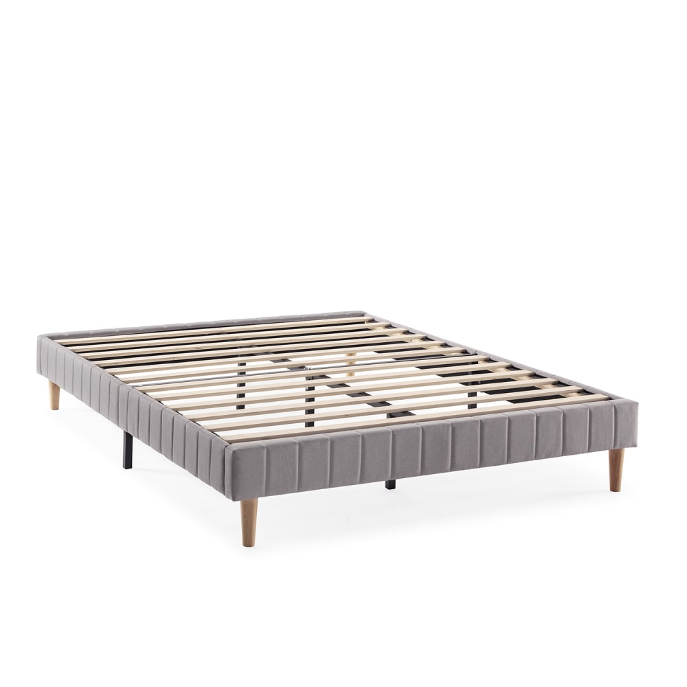 HOMN Polsterbett 160x200 cm, Hellgrau style modern Silber Pes - Polyester