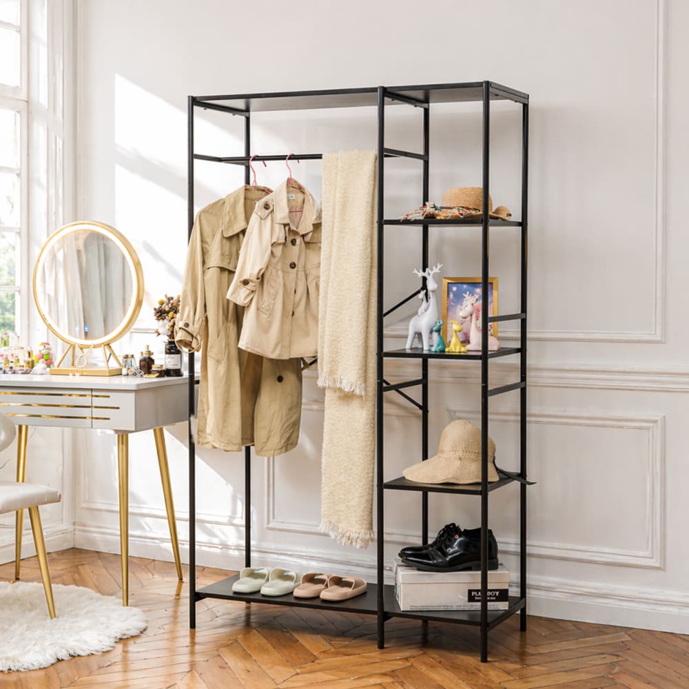 Nordlys Industrielle Flurgarderobe aus Metall Schwarz style industrial Schwarz Metall
