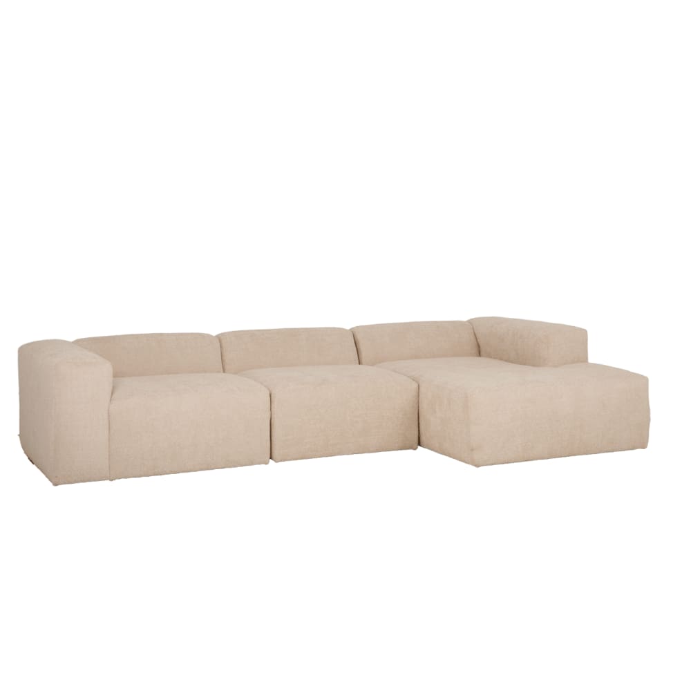 Canapé 5/6 places 3 modules d'angle droit en boucle en beige Canapé 5/6 places 3 modules d'angle droit en boucle en beige