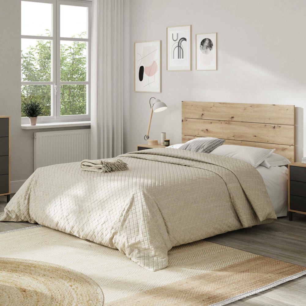 Chevet effet bois beige, anthracite 160x60 cm