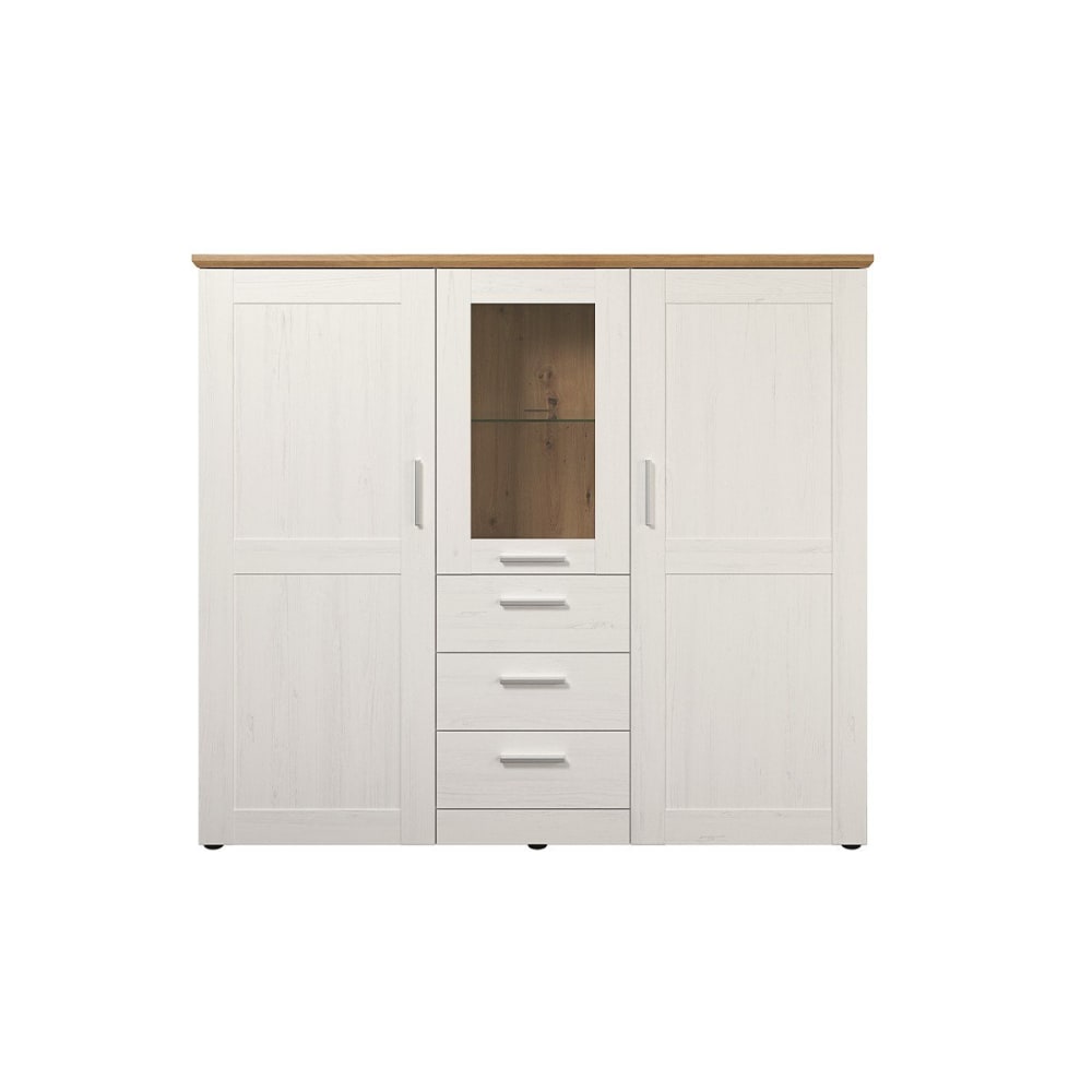 Vaisselier 3 portes 3 tiroirs - L159 cm - Blanc