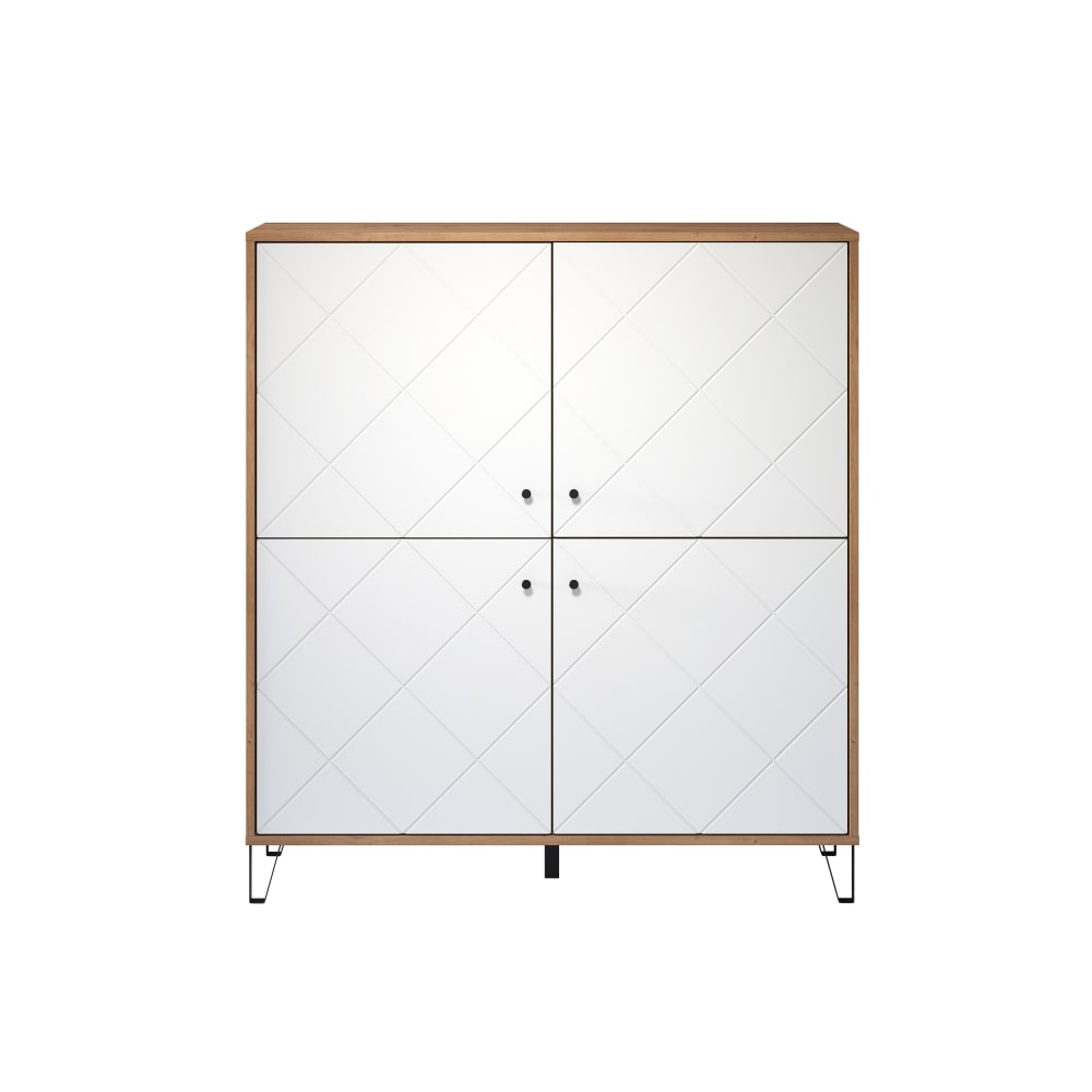 Buffet haut 4 portes blanc mat - L123 cm