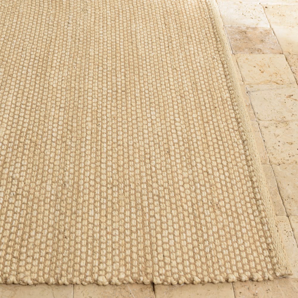 Tapis rectangulaire 160x230cm en jute et coton beige — vue 4