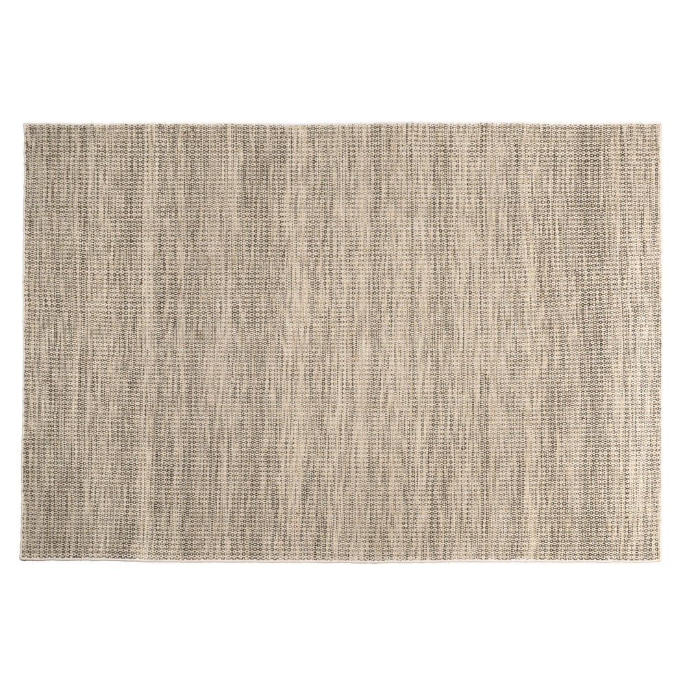 MACABANE Rechteckiger Teppich aus gewebter Wolle 200x290cm, weiß und khaki style landhaus - Wolle