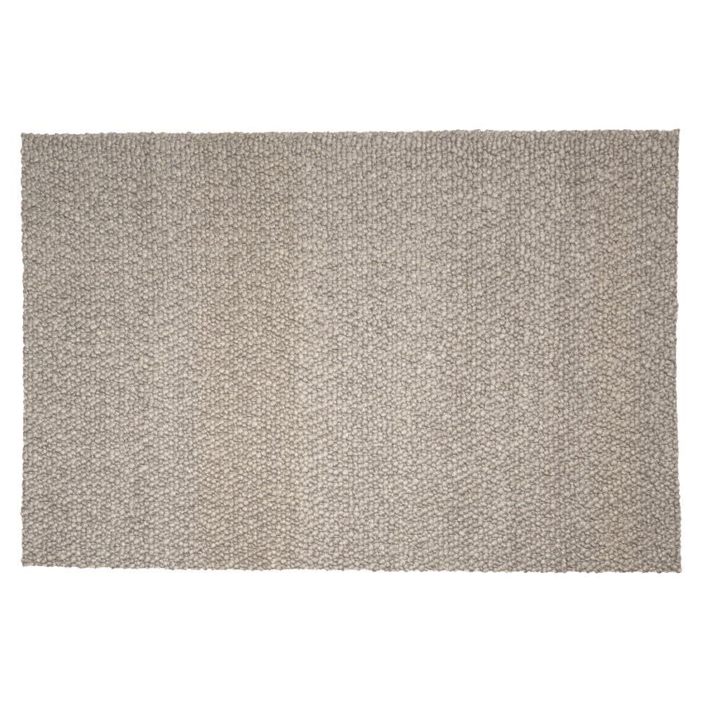 MACABANE Rechteckiger Teppich aus Bouclé-Wolle, beige 200x290cm style landhaus Taupe Wolle