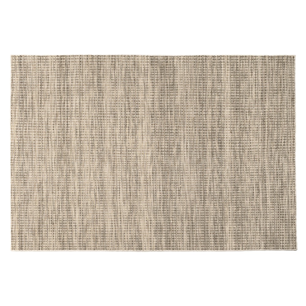 MACABANE Rechteckiger Teppich aus gewebter Wolle 160x230cm, weiß und khaki style landhaus - Wolle