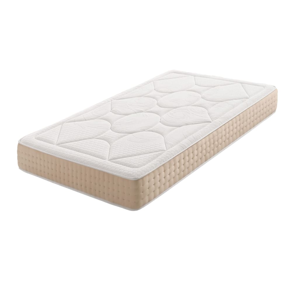 Moonia Viskoelastische Matratze - 90x200 cm - 25 cm Beige Öko-Tex Zertifikat Pes - Polyester