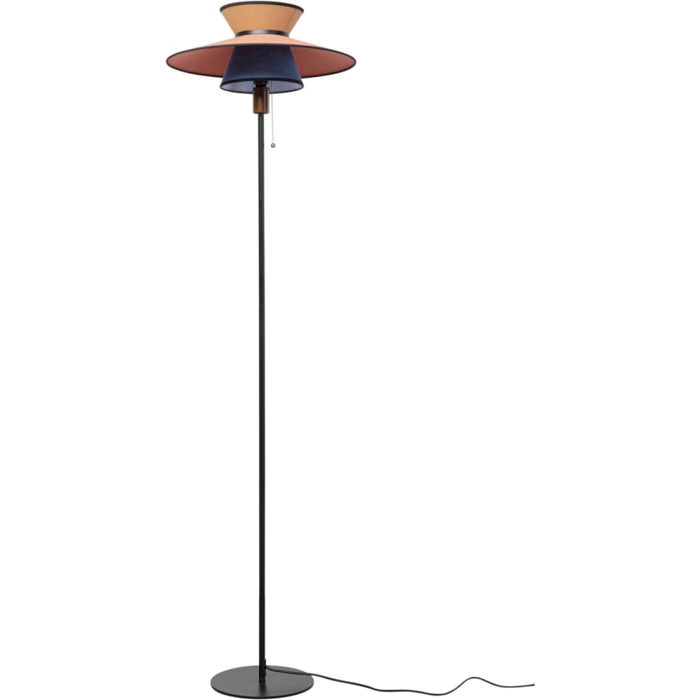 Lampadaire en coton multicolore et acier noir H160