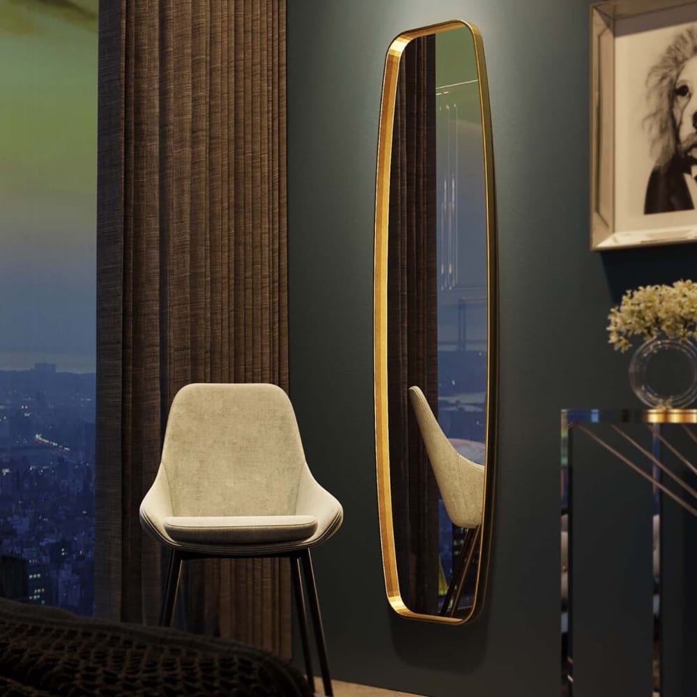 Miroir en acier doré 160x40 - Maisons du Monde