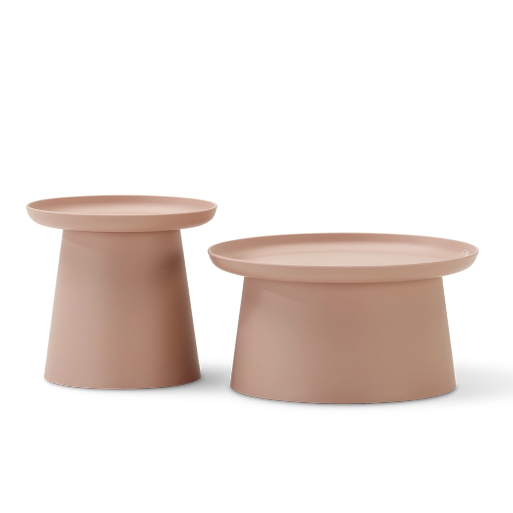 Set jardin 2 tables rondes en polypropylène rose D50 et D70 rose