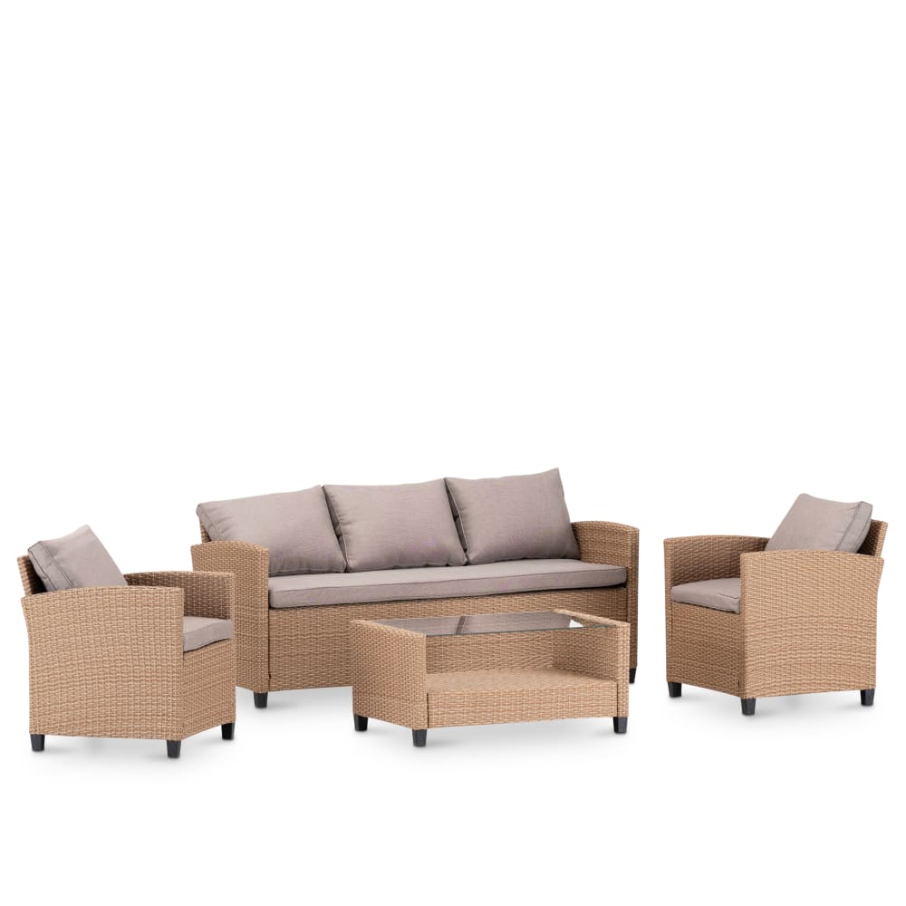 Ensemble de 2 fauteuils et canapé 3 places avec table basse