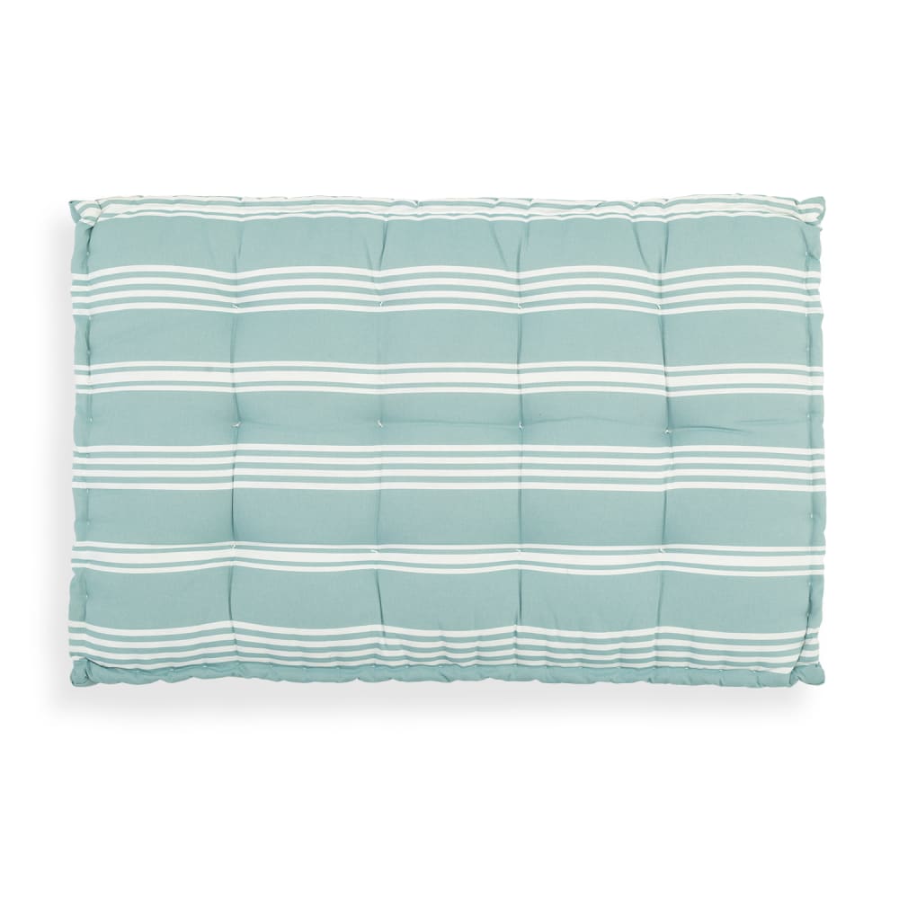 Coussin de sol / palette 120x80x10 cm rayures vertes - Maisons du Monde