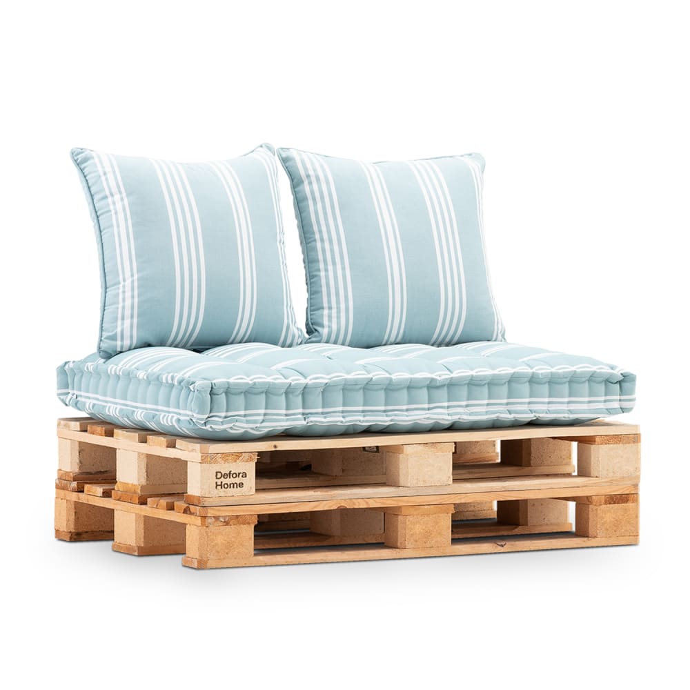 Set de coussins de palette en vert avec rayures