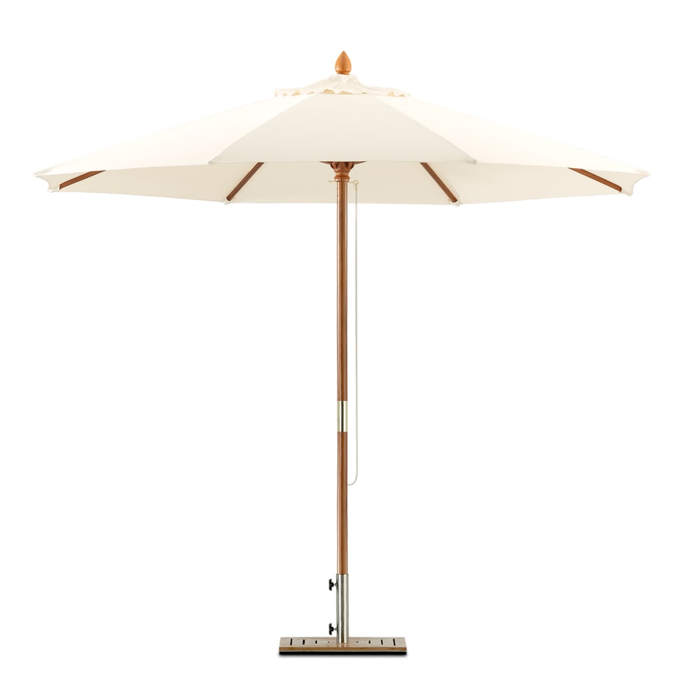 Parasol en bois rond diamètre 3m ecru - habana