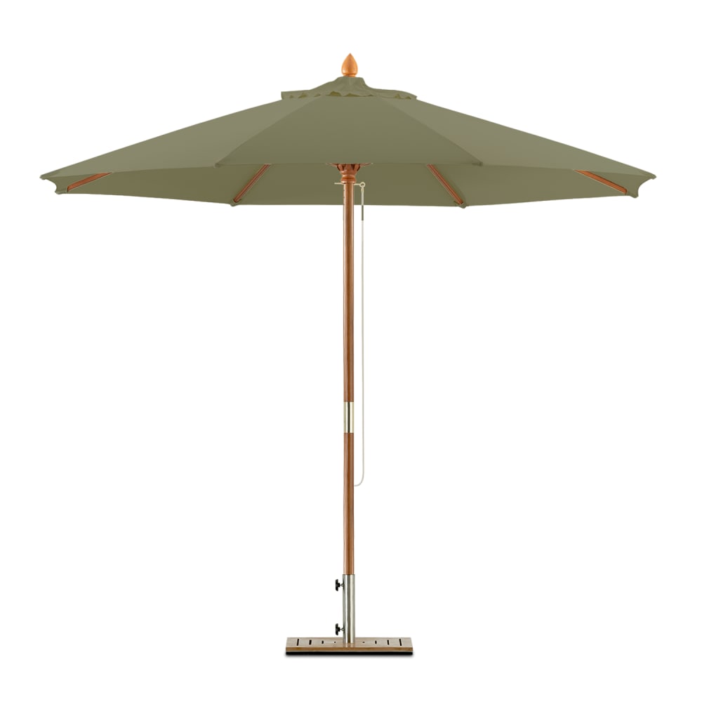 Parasol en bois rond diamètre 3m taupe - habana