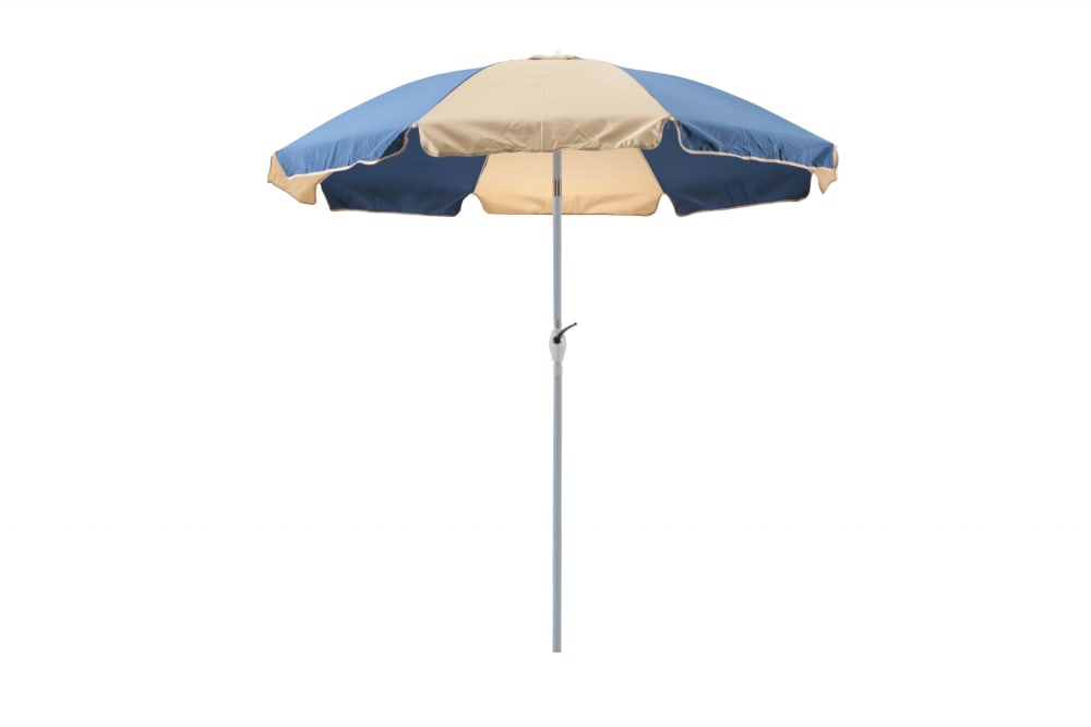 Parasol pliant à manivelle bleu/écru