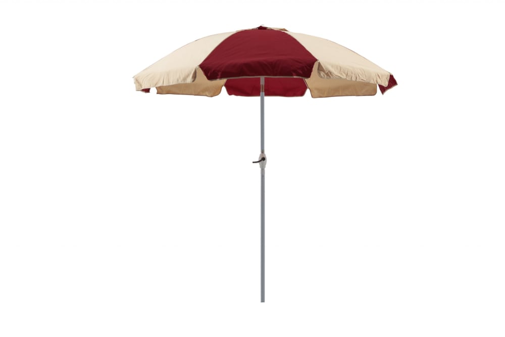Parasol pliant à manivelle rouge/écru