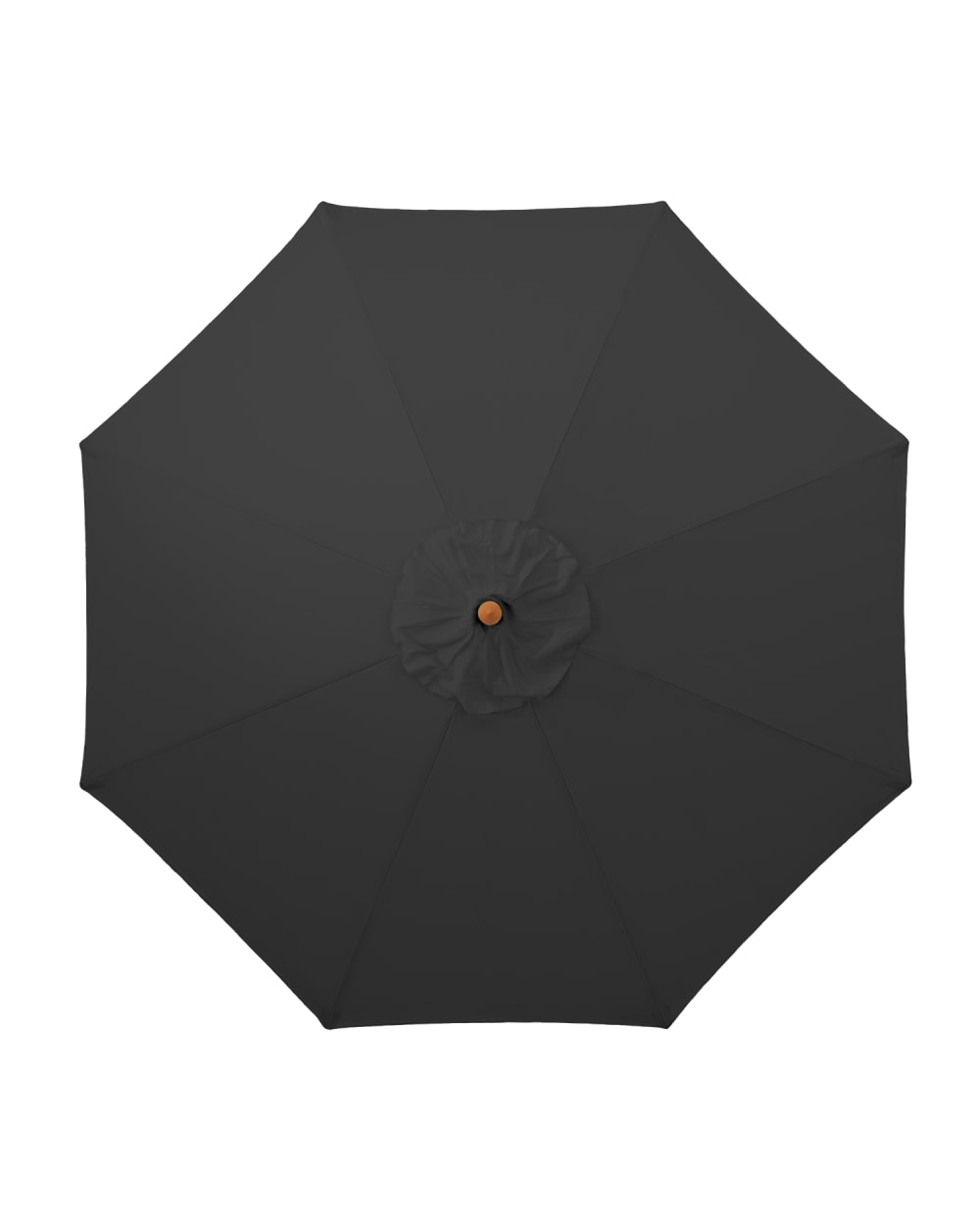 Parasol en bois rond diamètre 3m noir  - habana