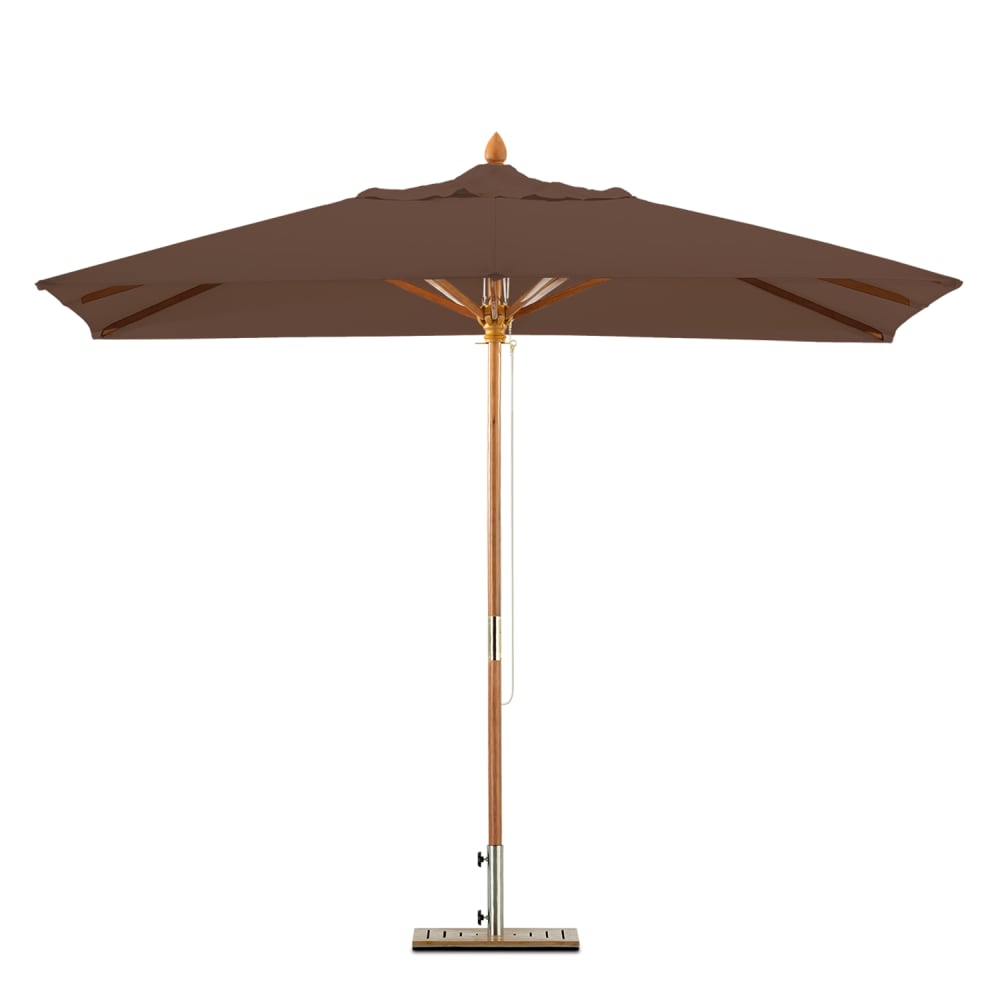 Parasol en bois carré 3x3 chocolat