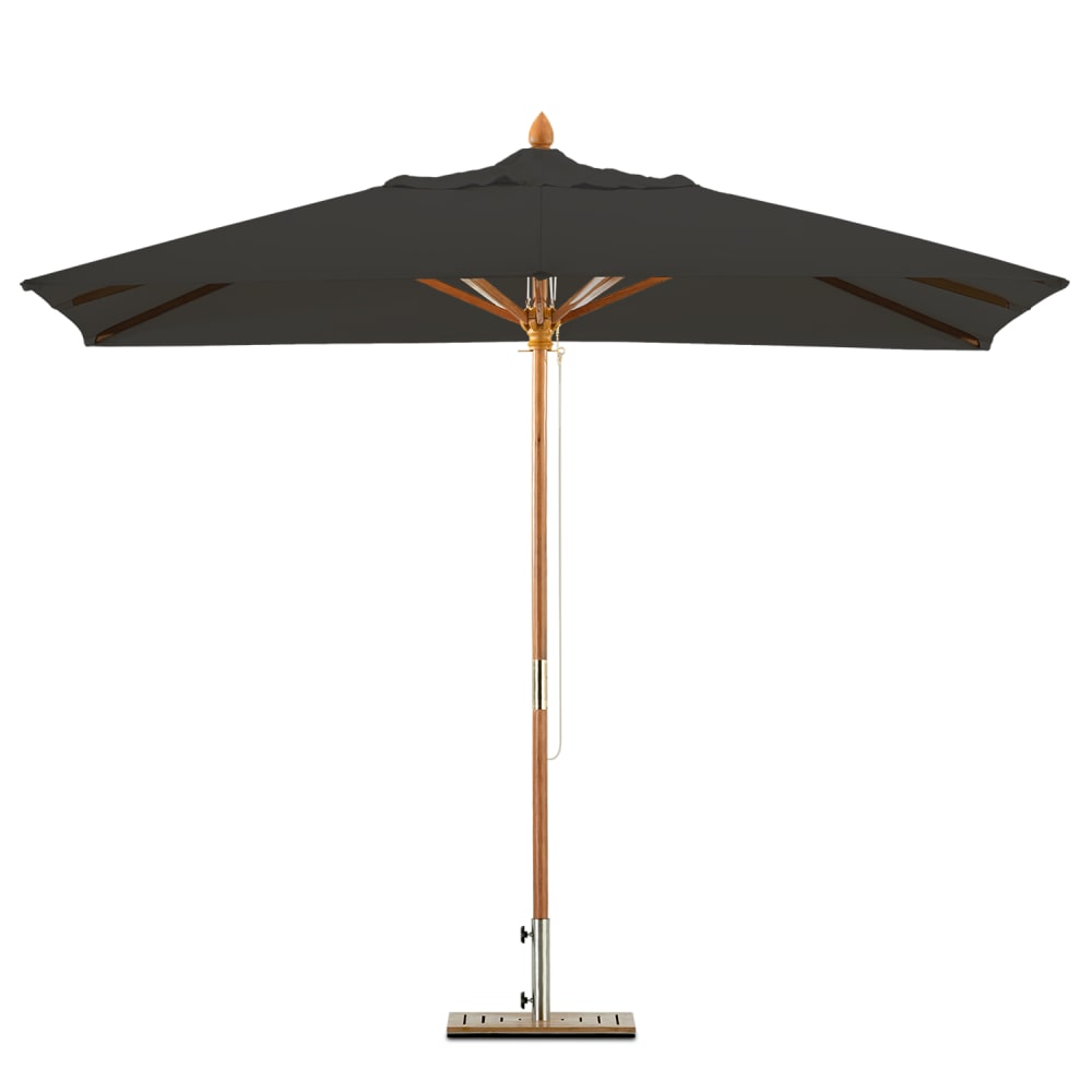 Parasol en bois carré 3x3 noir