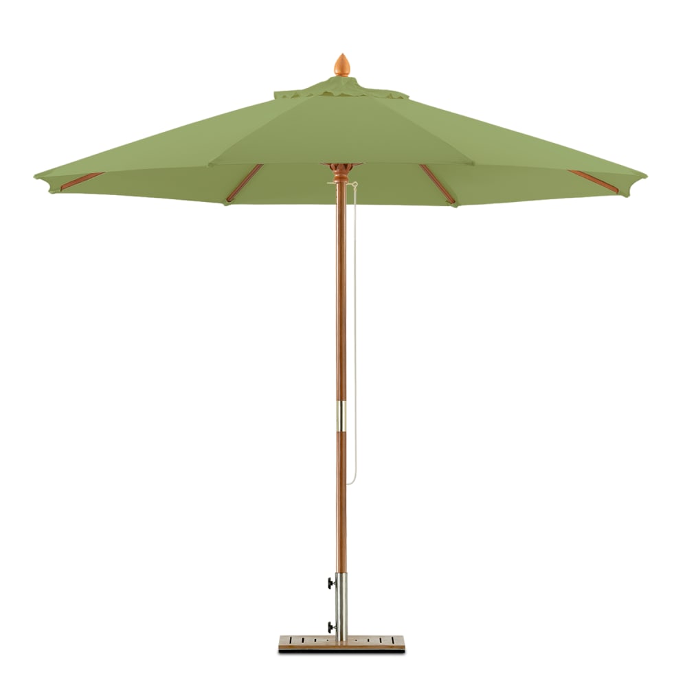 Parasol en bois rond diamètre 3m vert - habana