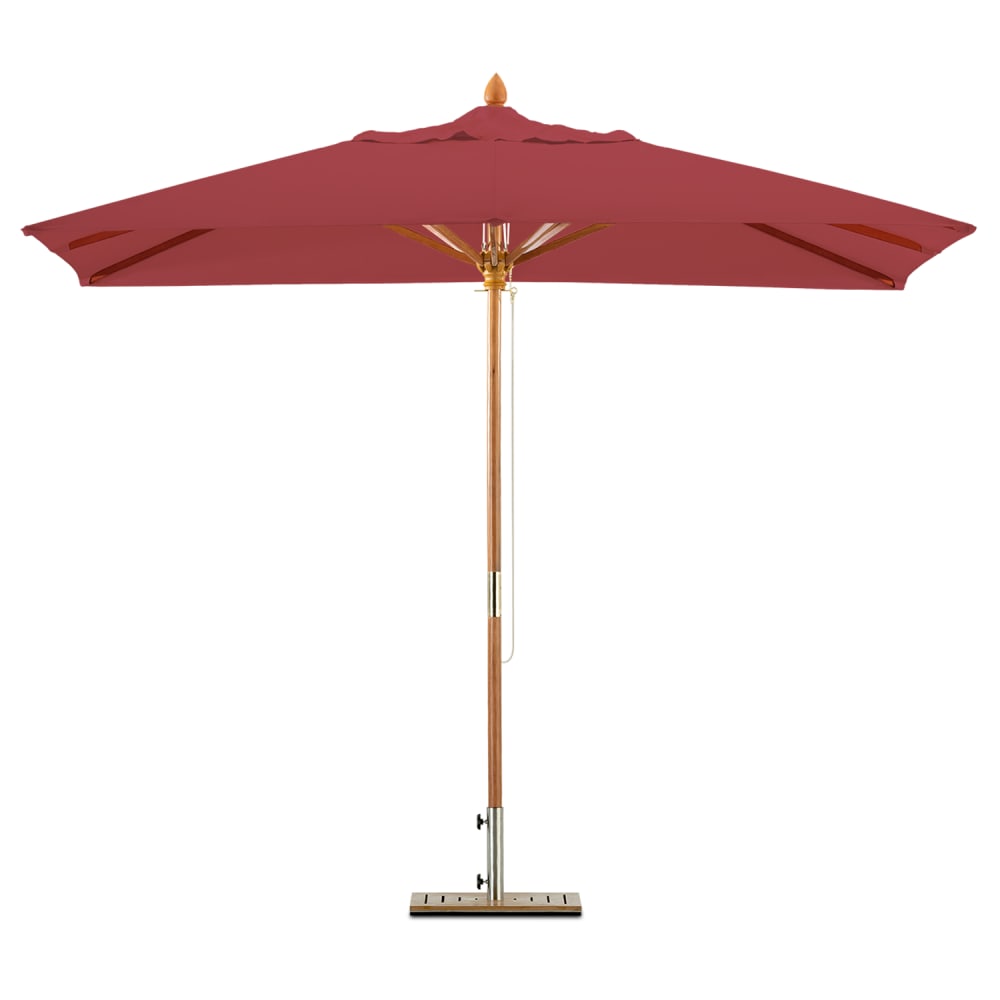 Parasol en bois carré 3x3 rouge