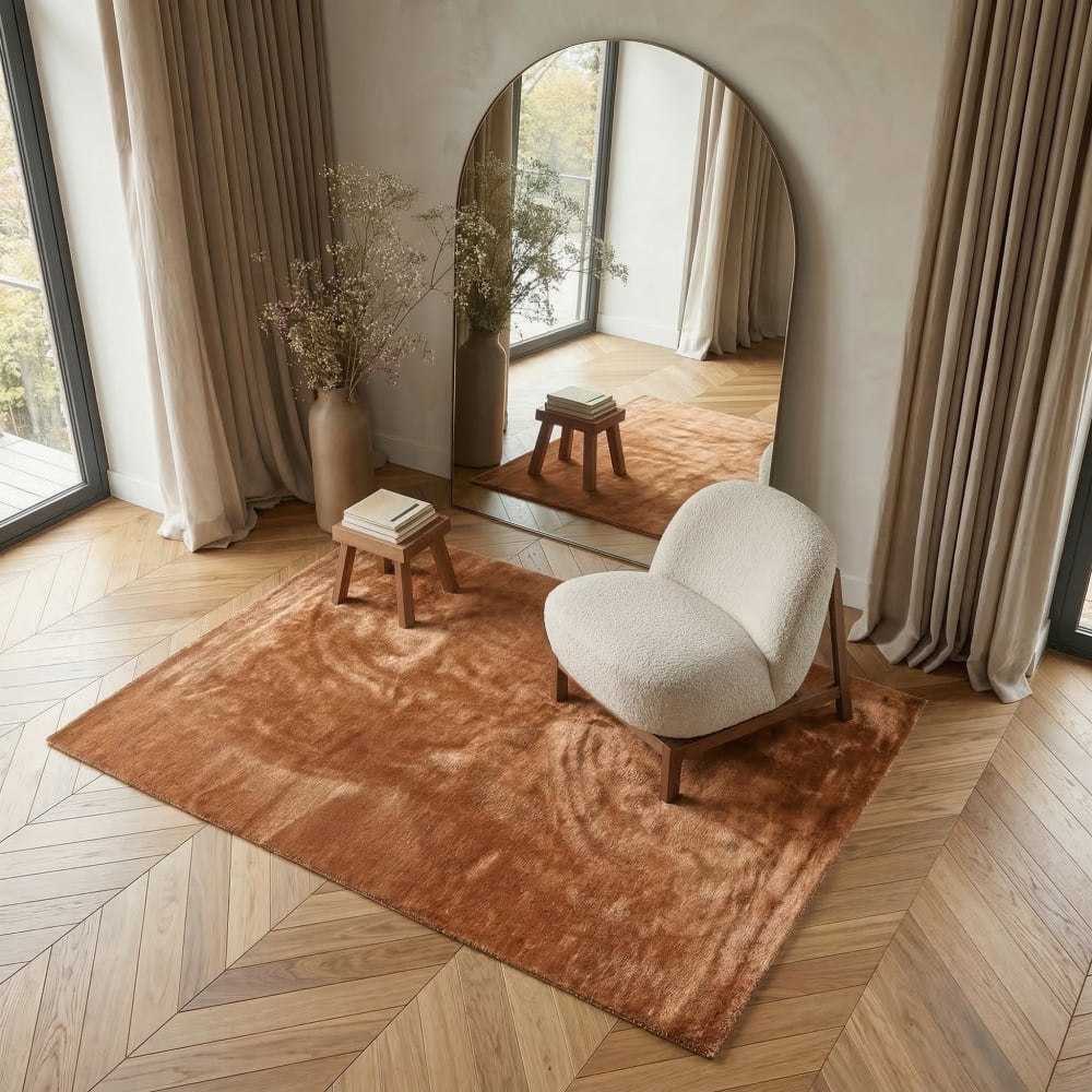 Tapis uni tout doux marron  120x160