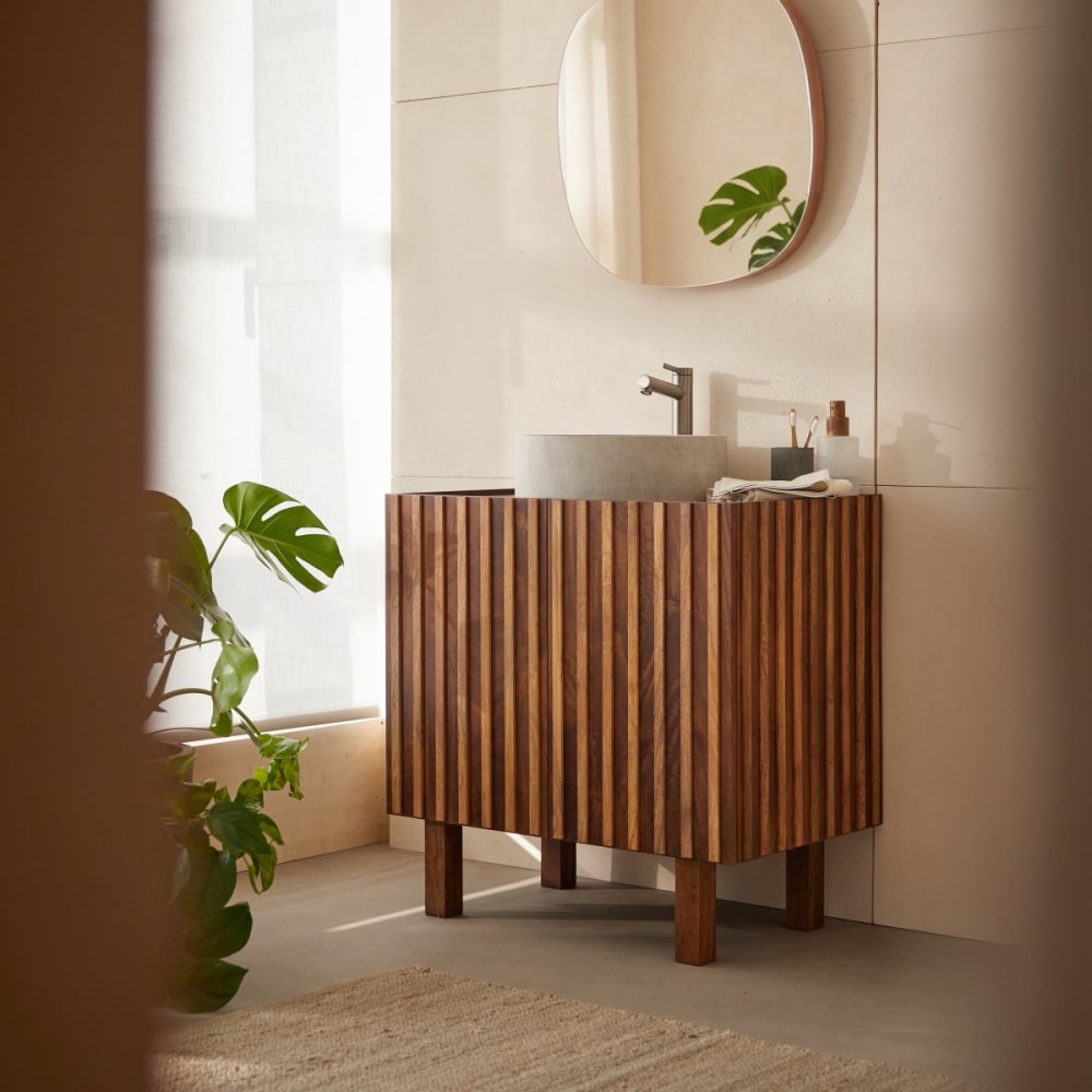 Tikamoon Badezimmermöbel aus Mangoholz 80 cm style modern Braun