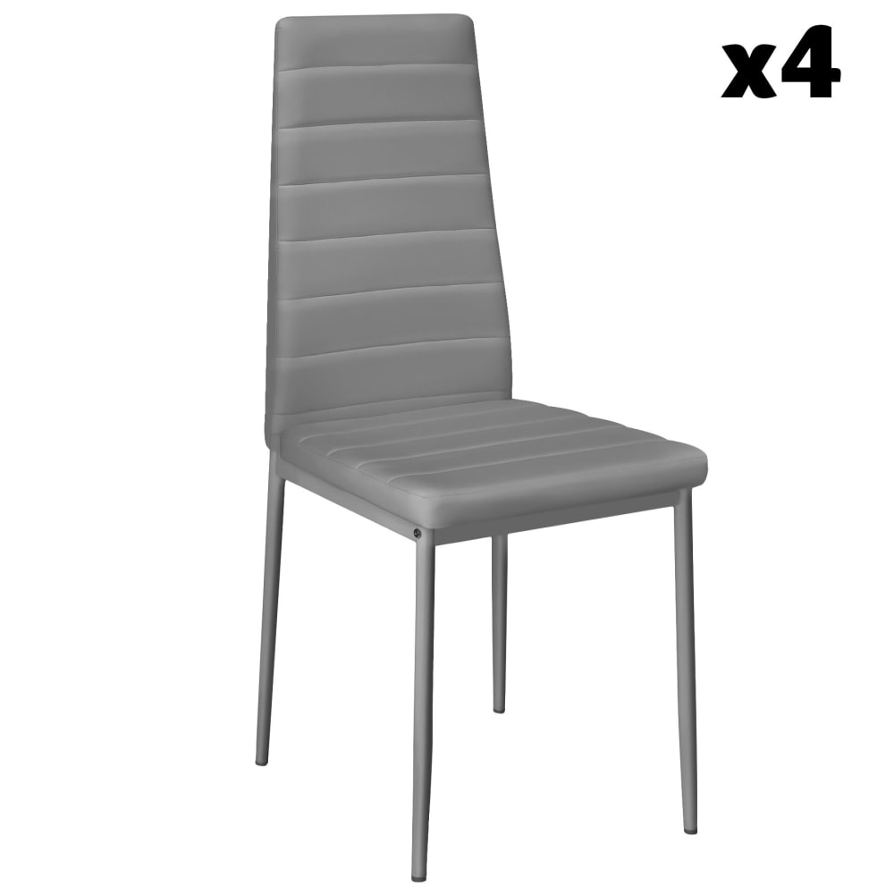 Ensemble 4 chaises salle - cuir