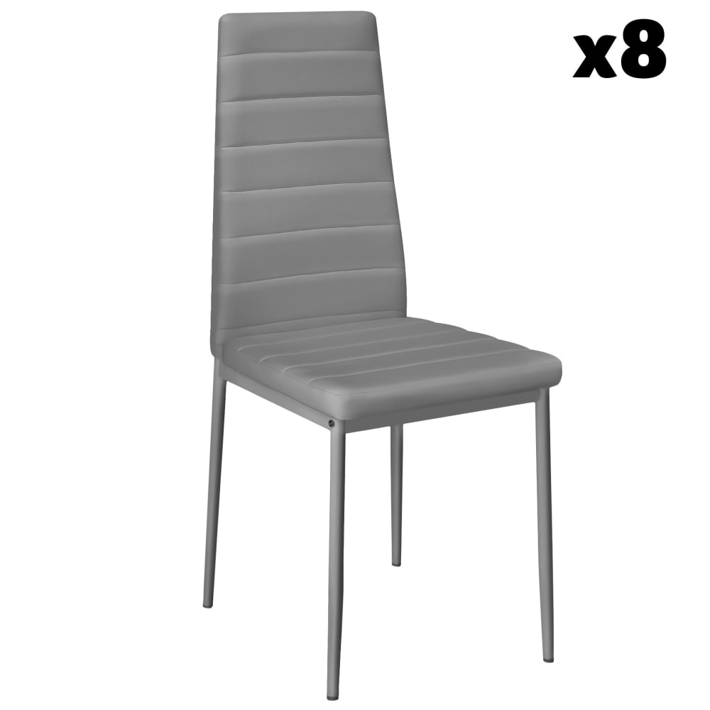Lot de 8 chaises avec - cuir