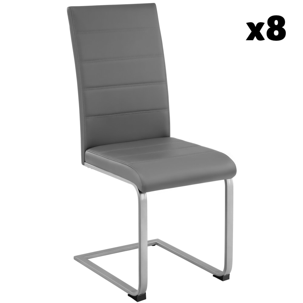 Lot de 8 chaises rembourrées - cuir