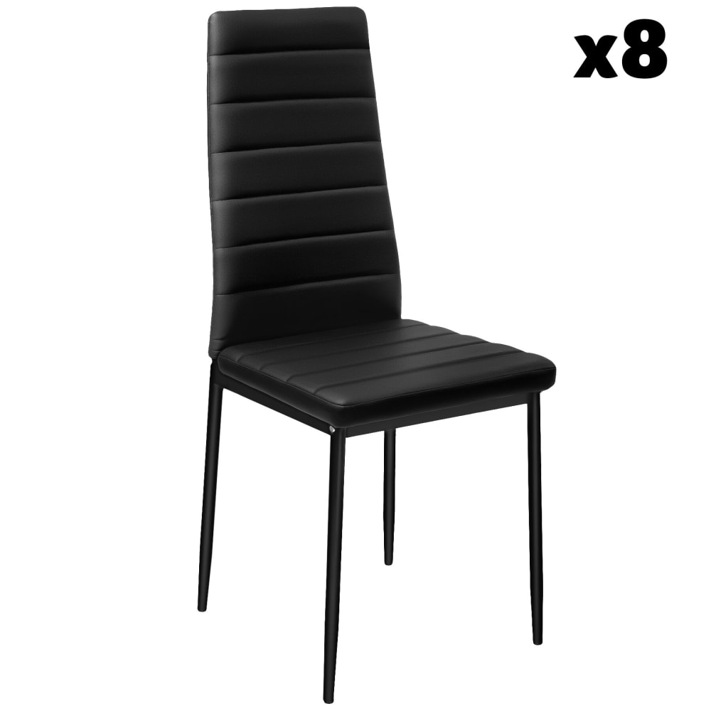 Lot de 8 chaises avec - cuir