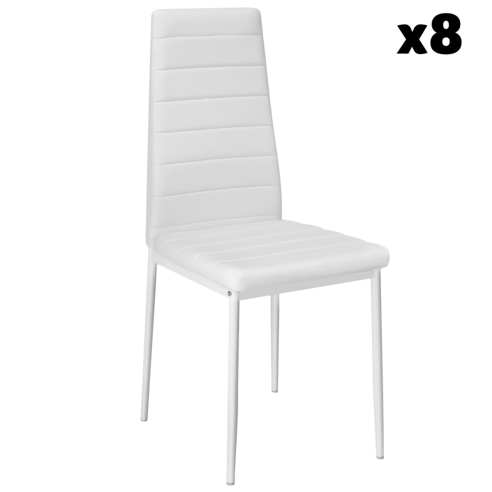 Lot de 8 chaises avec - cuir