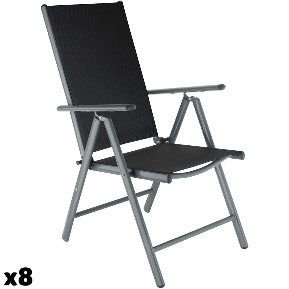 Lot de 8 chaises de jardin Résistant aux intempéries gris anthracite