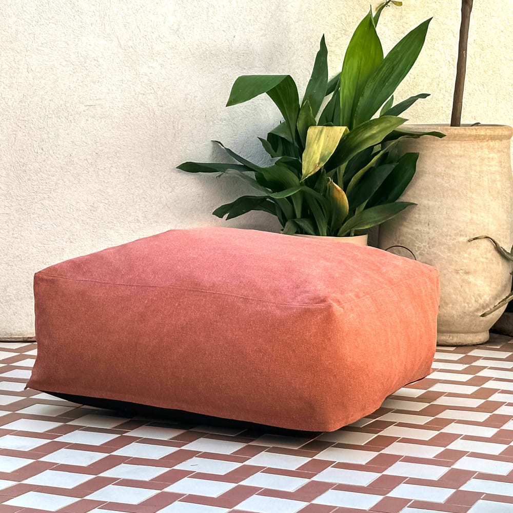 Pouf de jardin pour canapé modulable terracotta