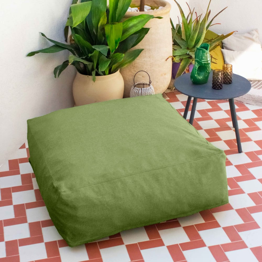 Pouf de jardin pour canapé modulable vert cactus