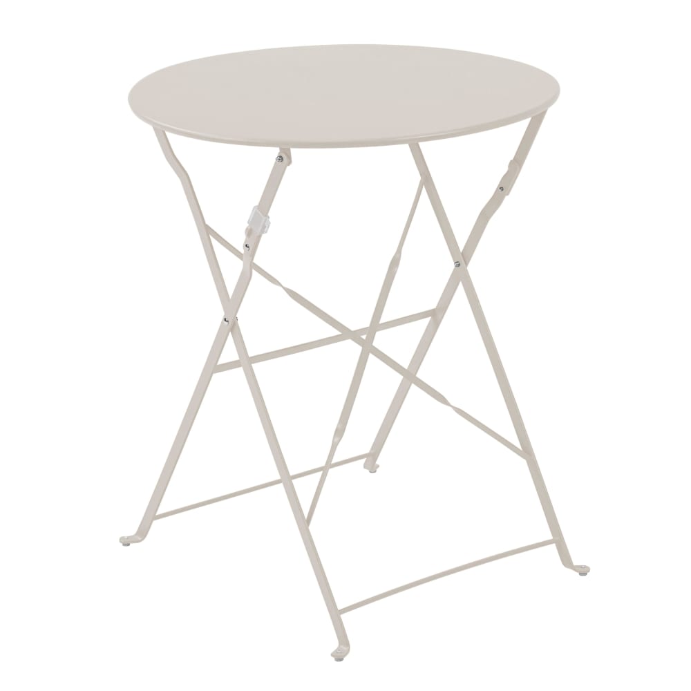 table pliante en acier - beige clair
