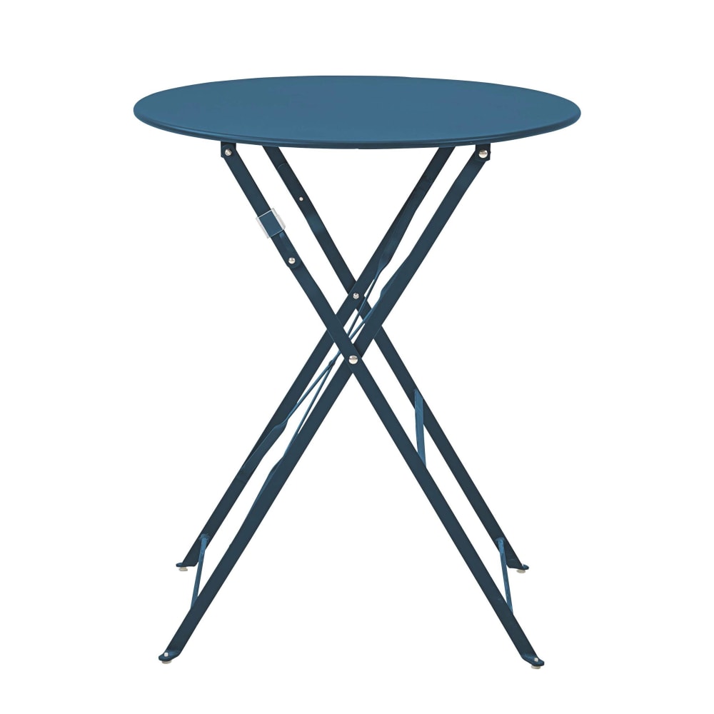 Table pliante en acier bleu pacific - Maisons du Monde